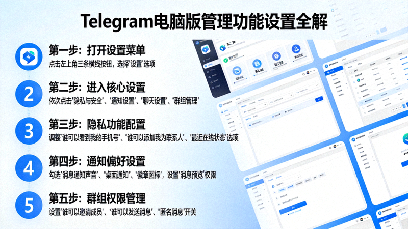 精通Telegram电脑版所有管理功能设置的详细步骤图解