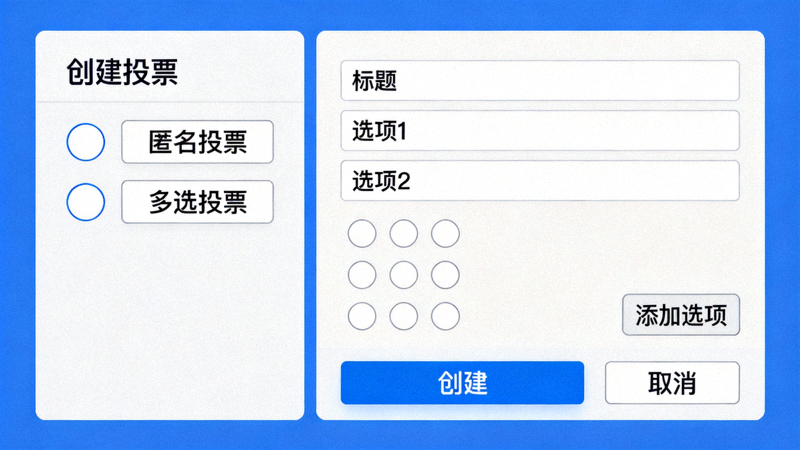 Telegram电脑版创建匿名投票与多选投票的设置界面示意图