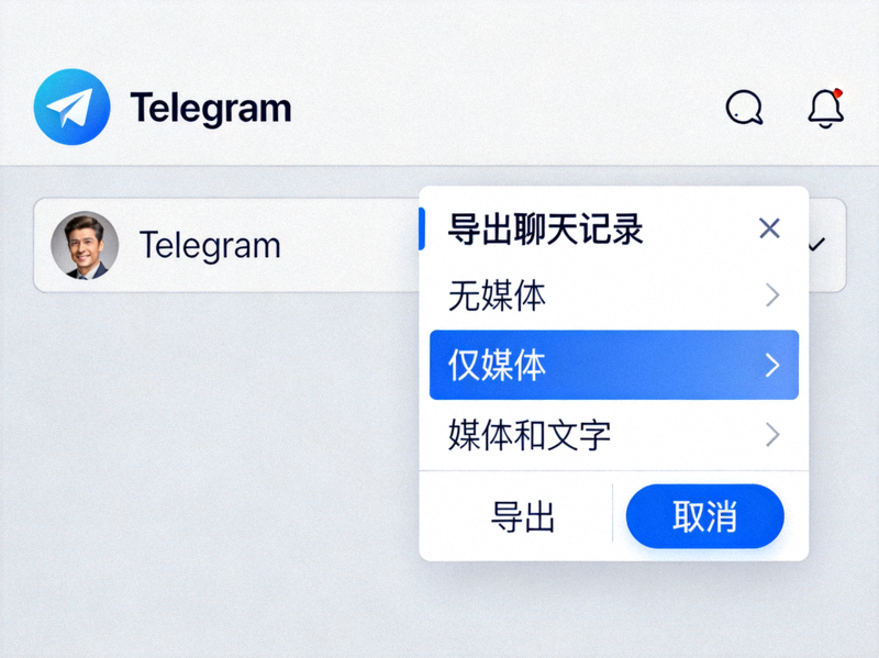 Telegram电脑版导出聊天记录对话框选项截图