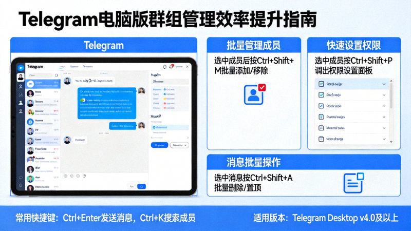 图解Telegram电脑版中提升群组管理效率的快捷键与批量操作技巧